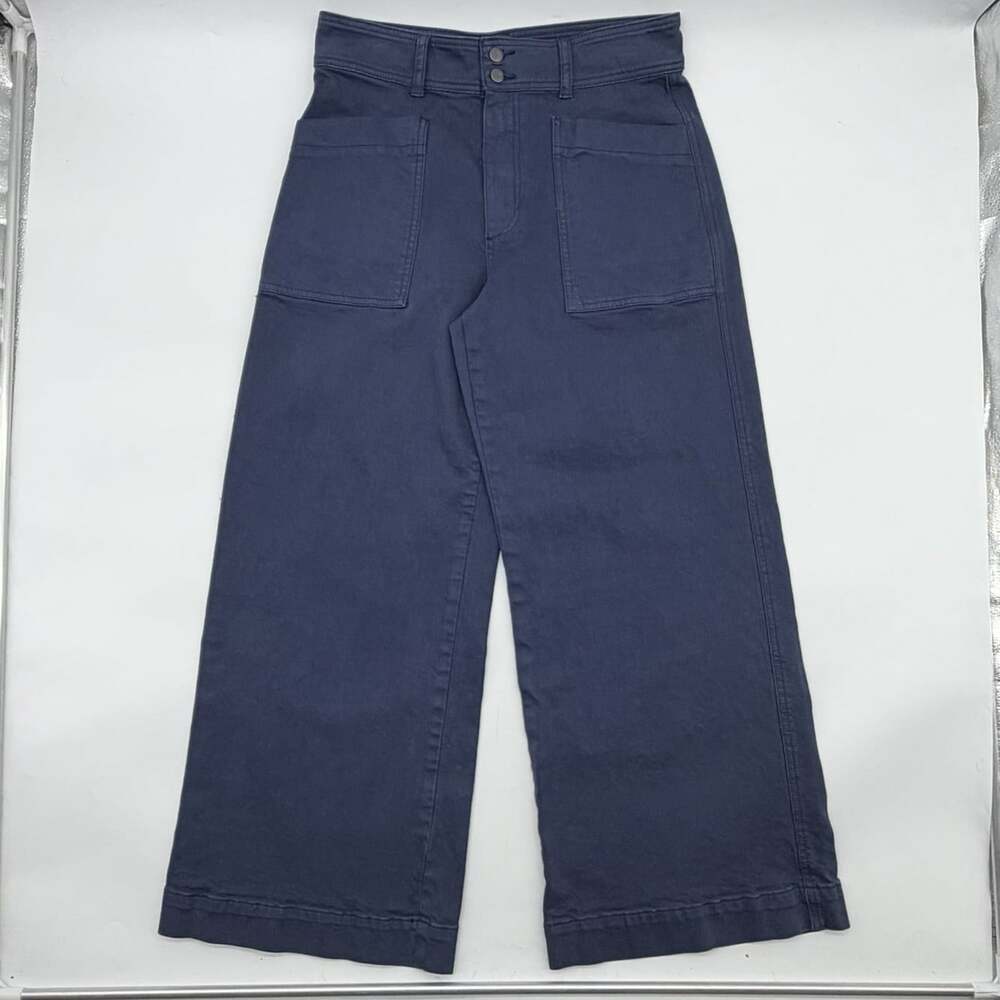 Joe’s Jeans The Blake Size 30 Blue Patch Pocket High Rise Wide Leg Cropped Pants